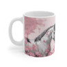 Tasse Chevaux Amoureux Mug Cheval Noir et Blanc sous Fleurs Roses Cadeau Fan Équitation, Nature et Romance