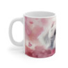 Tasse Chiot Blanc Mug Trop Mignon Chien Peluche Fond Rose Idée Cadeau Amoureux Animaux