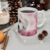 Tasse Chiot Blanc Mug Trop Mignon Chien Peluche Fond Rose Idée Cadeau Amoureux Animaux