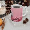Tasse Oiseaux Amoureux Mug Couple Romantique Branche Fleurie Idée Cadeau Poétique et Élégant