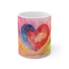 Tasse Cœur Aquarelle Mug Arc-en-Ciel Émotion Amour Cadeau Artistique Coloré