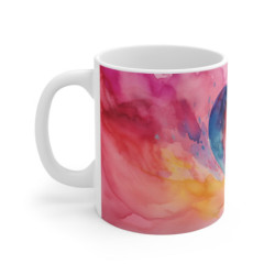 Tasse Cœur Aquarelle Mug Arc-en-Ciel Émotion Amour Cadeau Artistique Coloré
