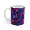 Tasse Papillons Fuchsia Violet Mug Fleurs Nocturnes Élégant Cadeau Femme Féérique Floral