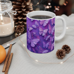 Tasse Papillons Violets Mug “Butterfly Dreams Idée Cadeau Élégant Féminin Poétique Fantaisie
