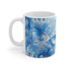Tasse Papillons Bleus et Fleurs Mug Hivernal Élégant Design Floral Cadeau Chic Femme Nature Douceur Glacée