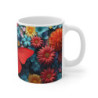 Tasse Papillon Rouge sur Fleurs Colorées Mug Printanier Multicolore Idée Cadeau Nature et Couleurs