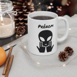 Mug Alien Personnalisé avec Prénom Tasse Humour OVNI Signe Jul  Cadeau Drôle et Original