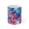 Tasse Étoiles USA Mug Céramique 325ml –Rouge Bleu Blanc Motif Aquarelle Micro-ondes et Lave-vaisselle