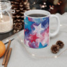 Tasse Étoiles USA Mug Céramique 325ml –Rouge Bleu Blanc Motif Aquarelle Micro-ondes et Lave-vaisselle