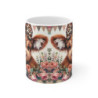Tasse Vache Mignonne  Mug Highland Céramique 325ml  Fleurs Bohèmes  Cadeau Campagne Chic