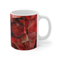 Tasse Roses Vitrail  Mug Céramique 325ml  Design Fleur Rouge Romantique Cadeau Amour, Art & Élégance