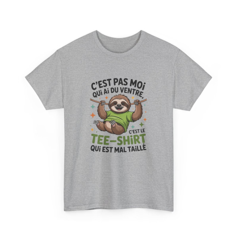 T-shirt Humour Paresseux C’est pas moi, c’est le tee-shirt–Coupe Unisexe Blanc ou Gris  Drôle & Décontracté