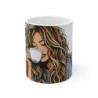 Tasse Café Femme Mug Céramique 325ml  Design Pop Art Vintage Gourmandise, Détente & Style Rétro