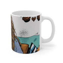 Tasse Café Femme Mug Céramique 325ml  Design Pop Art Vintage Gourmandise, Détente & Style Rétro