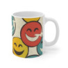 Tasse Smileys Rétro  Mug Céramique 325ml  Design Joyeux Années 90  Cadeau Coloré Feel Good