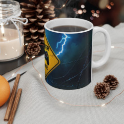 Tasse Gamer Zone  Mug Céramique 325ml  Manette Noire & Éclairs  Cadeau Geek Gaming Hardcore & Déco Setup