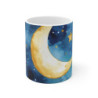 Tasse Lune Étoiles Aquarelle Mug Céramique 325ml Design Céleste Bleu Nuit  Idée Cadeau Rêveur & Apaisant