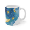 Tasse Lune Étoiles Aquarelle Mug Céramique 325ml Design Céleste Bleu Nuit  Idée Cadeau Rêveur & Apaisant