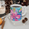 Tasse Fleurs Tropicales Mug Céramique 325ml  Design Exotique Hibiscus Rose  Ambiance Été, Vacances & Plage