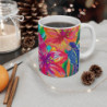 Tasse Tropicale Fluo Mug Céramique 325ml  Design Fleurs Exotiques Multicolores  Ambiance Été, Vacances & Pop Art