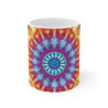 Tasse Tie-Dye Mandala  Mug Céramique 325ml Design Psychédélique Coloré Hippie, Bohème, Rainbow Vibes
