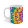 Tasse Tie-Dye Mandala  Mug Céramique 325ml Design Psychédélique Coloré Hippie, Bohème, Rainbow Vibes