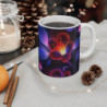 Tasse Fleur Néon Brillante Mug Céramique 325ml  Design Floral Électrique, Fleurs Futuristes Cadeau Élégant & Moderne
