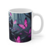 Tasse Crâne Gothique avec Papillons Roses  Mug Sombre Élégant  Design Baroque & Poétique  Idée Cadeau Décalée