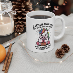Mug Humour Français Licorne   Je déteste quand je dois être gentil… Tasse Drôle Cadeau Amusant