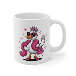 Mug Tasse Cane Diva Canard Glamour en Talons & Lunettes Roses Idée Cadeau Marrant et Stylé pour Femmes Originales