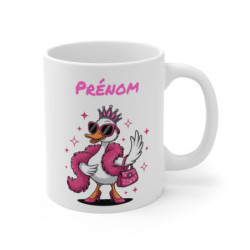 Mug Personnalisé Cane Diva Canard Chic avec Prénom à Ajouter Idée Cadeau Humoristique Femme, Anniversaire