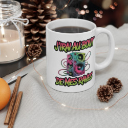 Mug Technophile  J’irai au bout de mes raves Idée Cadeau Électro Rave, Musique Techno, Soirée & Festival