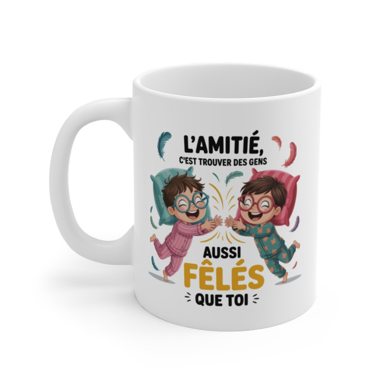 Mug Tasse Amitié  Aussi Fêlés Que Toi Idée Cadeau Fun et Mignon pour Meilleurs Amis