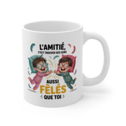 Mug Tasse Amitié  Aussi Fêlés Que Toi Idée Cadeau Fun et Mignon pour Meilleurs Amis