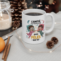 Mug Tasse Amitié  Aussi Fêlés Que Toi Idée Cadeau Fun et Mignon pour Meilleurs Amis