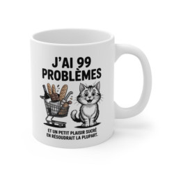 Mug Chat 99 Problèmes Tasse Humoristique Gourmande  Cadeau Chat & Chocolat pour les Accros au Sucré