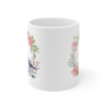 Mug Oiseau Aquarelle Fleurie Tasse Nature Poétique avec Fleurs Roses Cadeau Charmant pour Femme Amatrice de Douceur