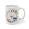 Mug Oiseau Aquarelle Fleurie Tasse Nature Poétique avec Fleurs Roses Cadeau Charmant pour Femme Amatrice de Douceur