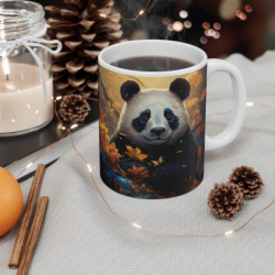 Mug Panda Automne Forêt Enchantée Tasse Poétique pour Amoureux de la Nature  Illustration Mignonne et Apaisante