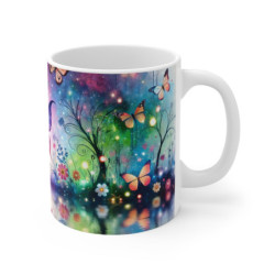 Mug Fée Forêt Enchantée Tasse Fantastique et Colorée avec Papillons & Ailes Arc-en-Ciel  Cadeau Magique pour Femme ou Enfant