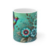 Mug Colibri Tropical Tasse Colorée avec Oiseau Arc-en-Ciel & Fleurs Bleues  Cadeau Nature & Exotisme Chic