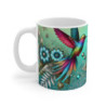 Mug Colibri Tropical Tasse Colorée avec Oiseau Arc-en-Ciel & Fleurs Bleues  Cadeau Nature & Exotisme Chic