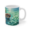 Mug Tortue de Mer Exotique  Tasse Plage Tropicale avec Fleurs Hawaïennes Cadeau Nature Océan & Relaxation