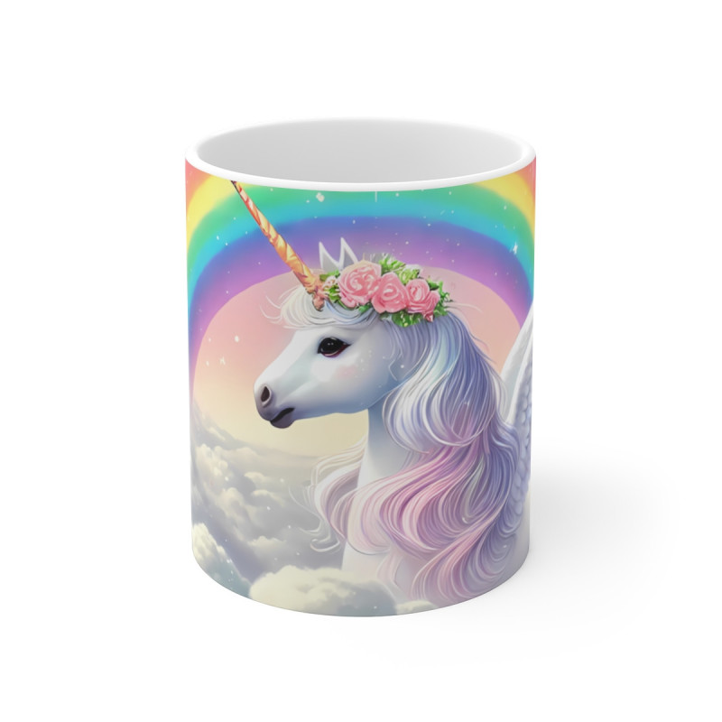 Mug Licorne Féérique avec Ailes & Arc-en-Ciel  Tasse Magique Pastel pour Enfants ou Rêveurs Cadeau Fantaisie Licorne