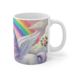 Mug Licorne Féérique avec Ailes & Arc-en-Ciel  Tasse Magique Pastel pour Enfants ou Rêveurs Cadeau Fantaisie Licorne