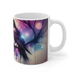 Mug Corbeau Gothique Mystique  Oiseau Noir sur Branche au Crépuscule  Art Fantasy Sombre & Poétique Cadeau Ésotérique