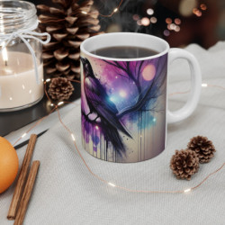Mug Corbeau Gothique Mystique  Oiseau Noir sur Branche au Crépuscule  Art Fantasy Sombre & Poétique Cadeau Ésotérique