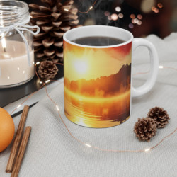 Mug Pêcheur Lever de Soleil Cadeau Pêcheur Passionné Lac Nature Poisson Tasse Relaxante Pêche Matinale  Idée Cadeau