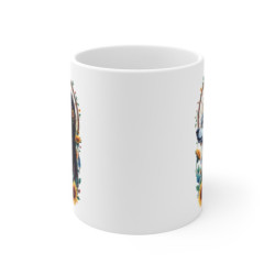 Mug Femme Loup Spirituelle Design Bohème avec Attrape-Rêves, Fleurs et Bijoux Tasse Mystique Tribal Chic Cadeau