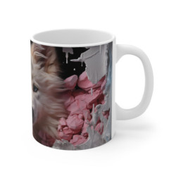 Mug Chien Blanc Fantaisie Tasse Husky Fluffy Guimauve & Crème Art Animalier Gourmand, Cadeau Original Chiot Doux & Surréaliste